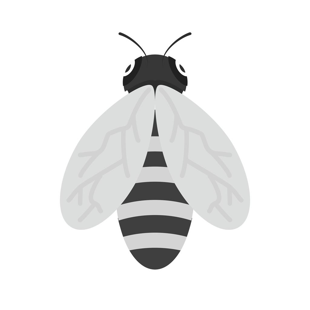 Bee Greyscale Icon - IconBunny