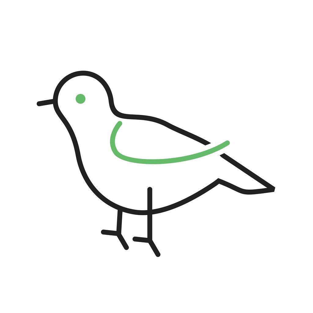 Bird Line Green Black Icon - IconBunny