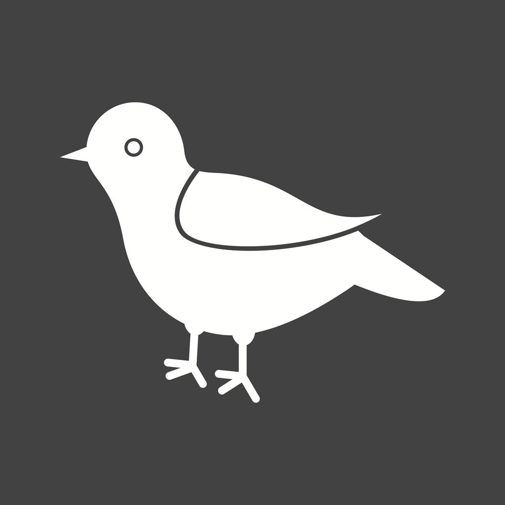 Bird Glyph Inverted Icon - IconBunny