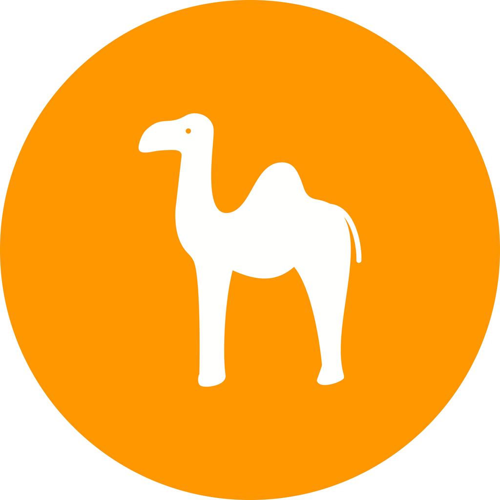 Camel Flat Round Icon - IconBunny