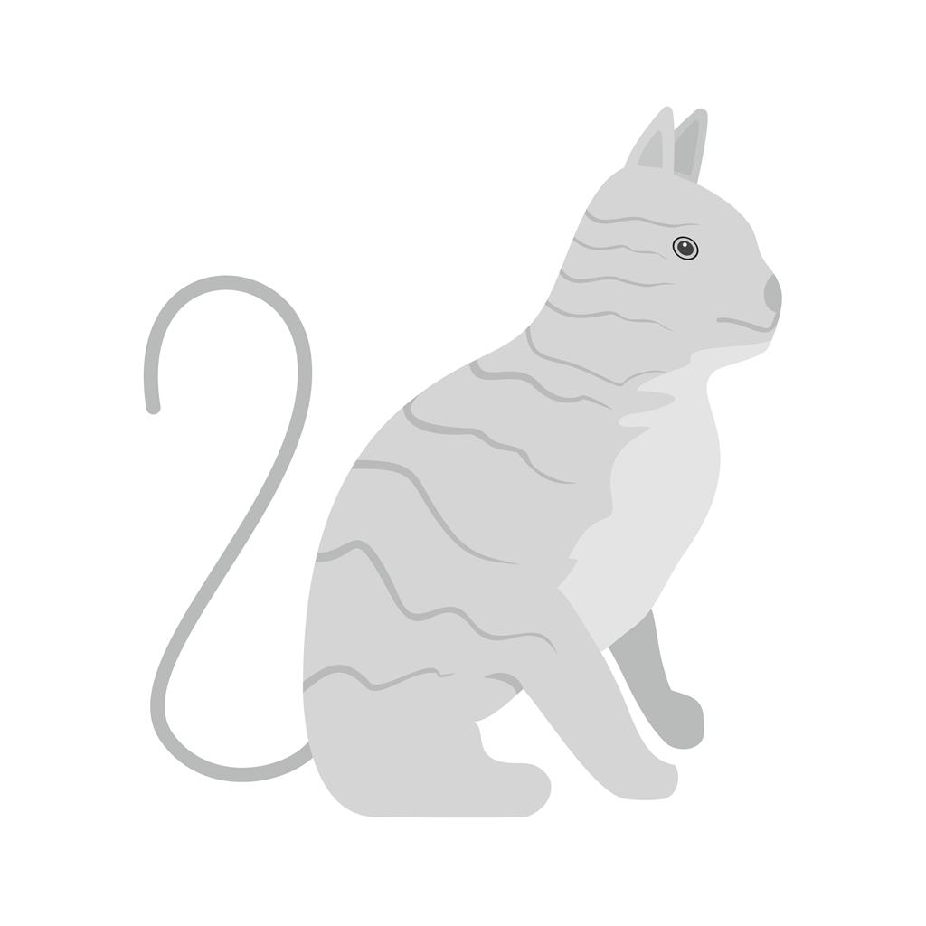 Cat Greyscale Icon - IconBunny