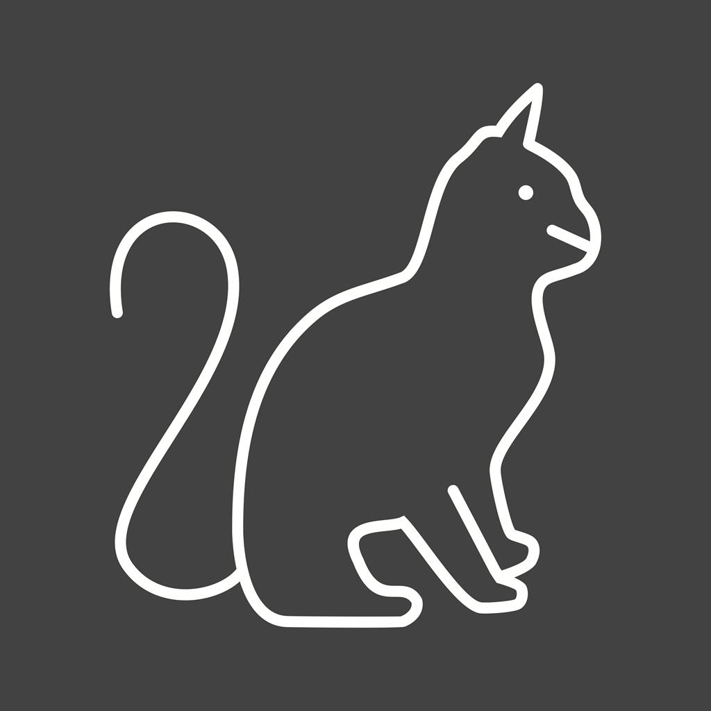 Cat Line Inverted Icon - IconBunny