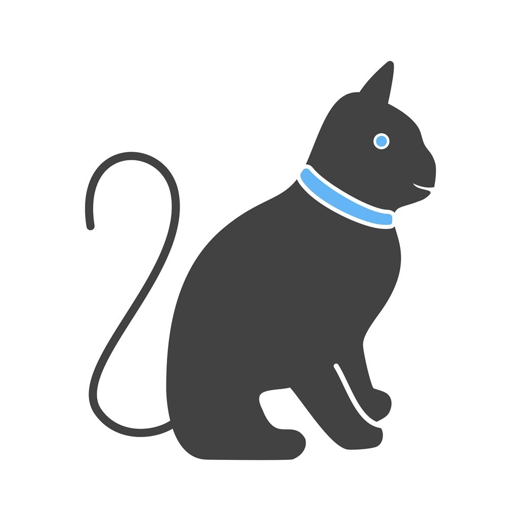 Cat Blue Black Icon - IconBunny