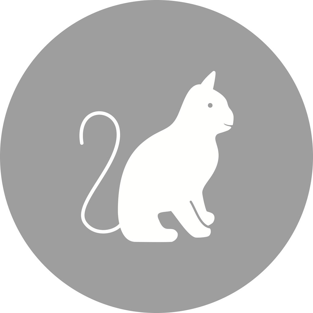 Cat Flat Round Icon - IconBunny