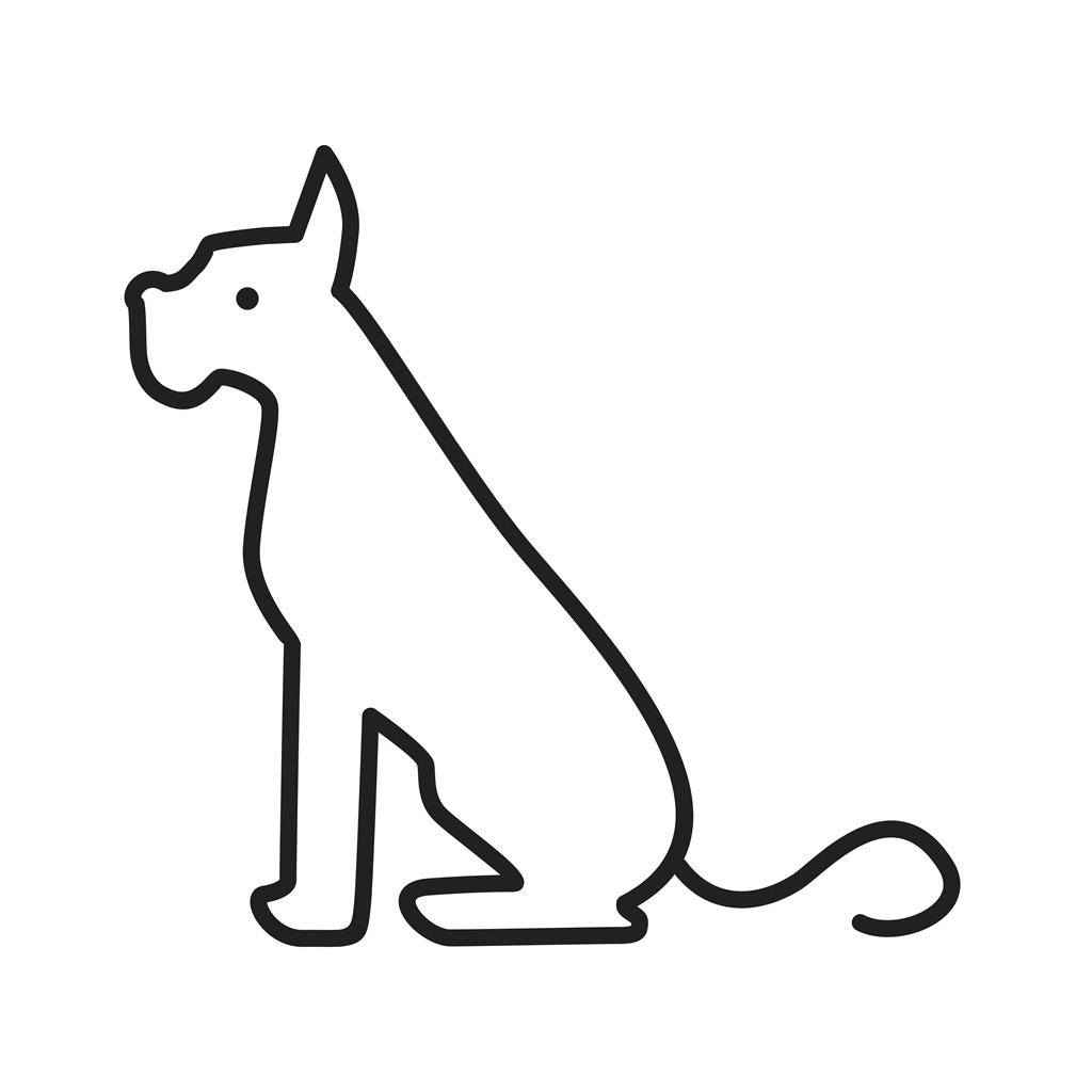 Dog Line Icon - IconBunny