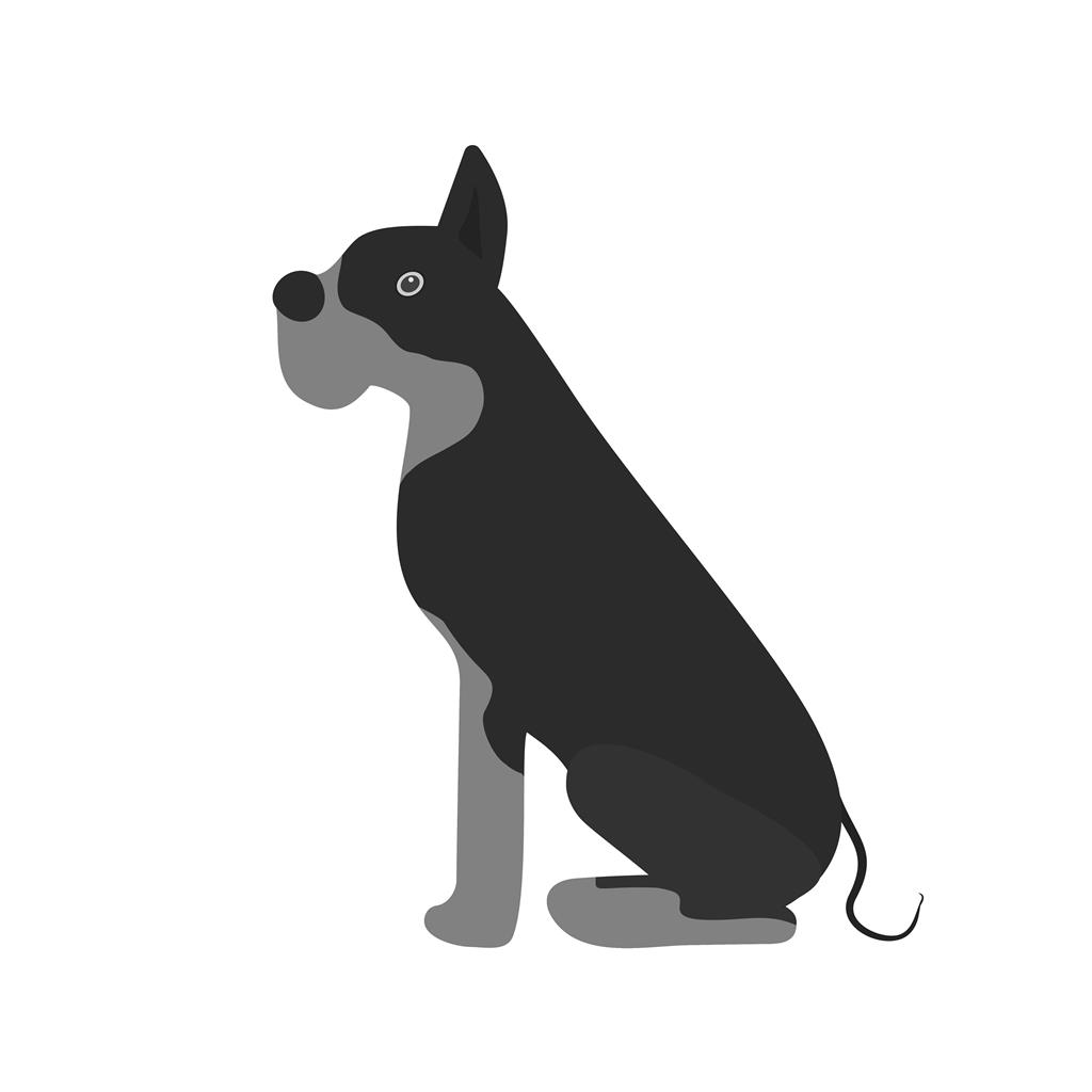 Dog Greyscale Icon - IconBunny