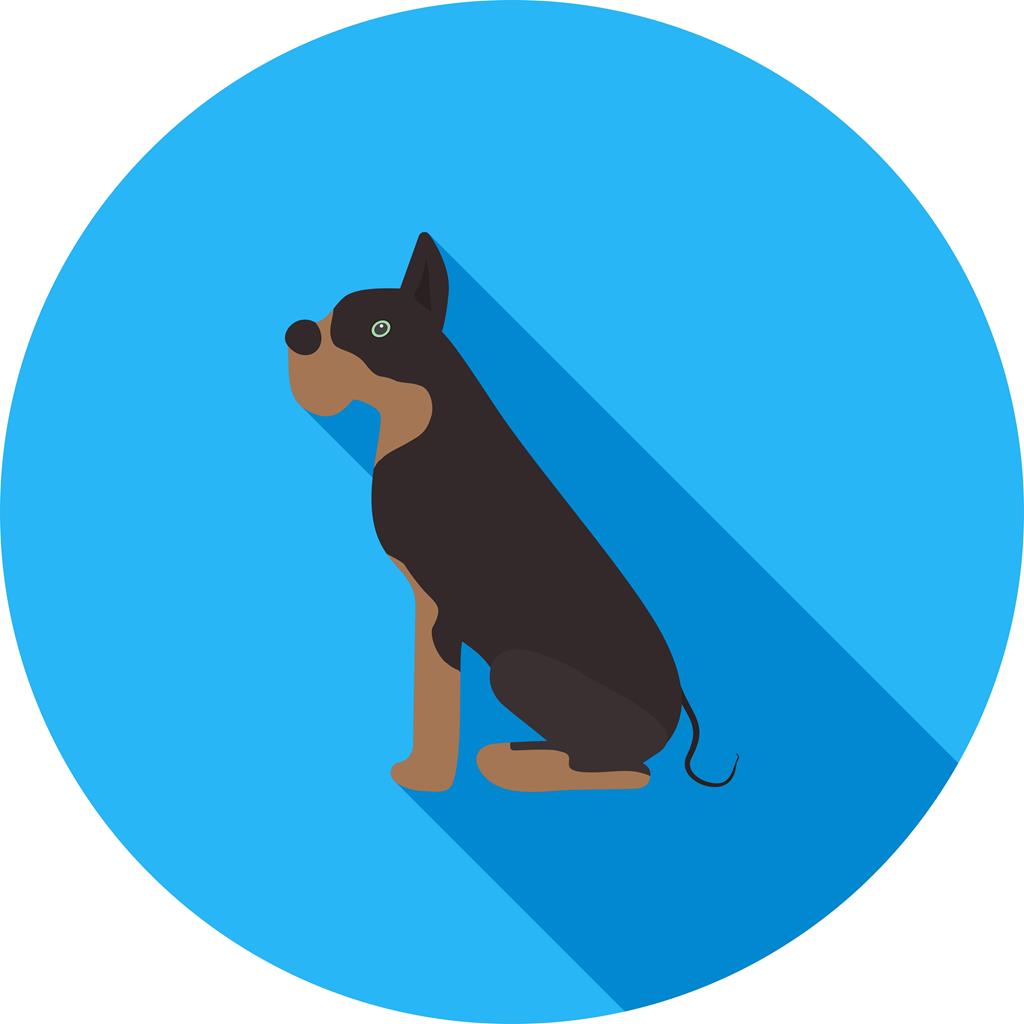 Dog Flat Shadowed Icon - IconBunny