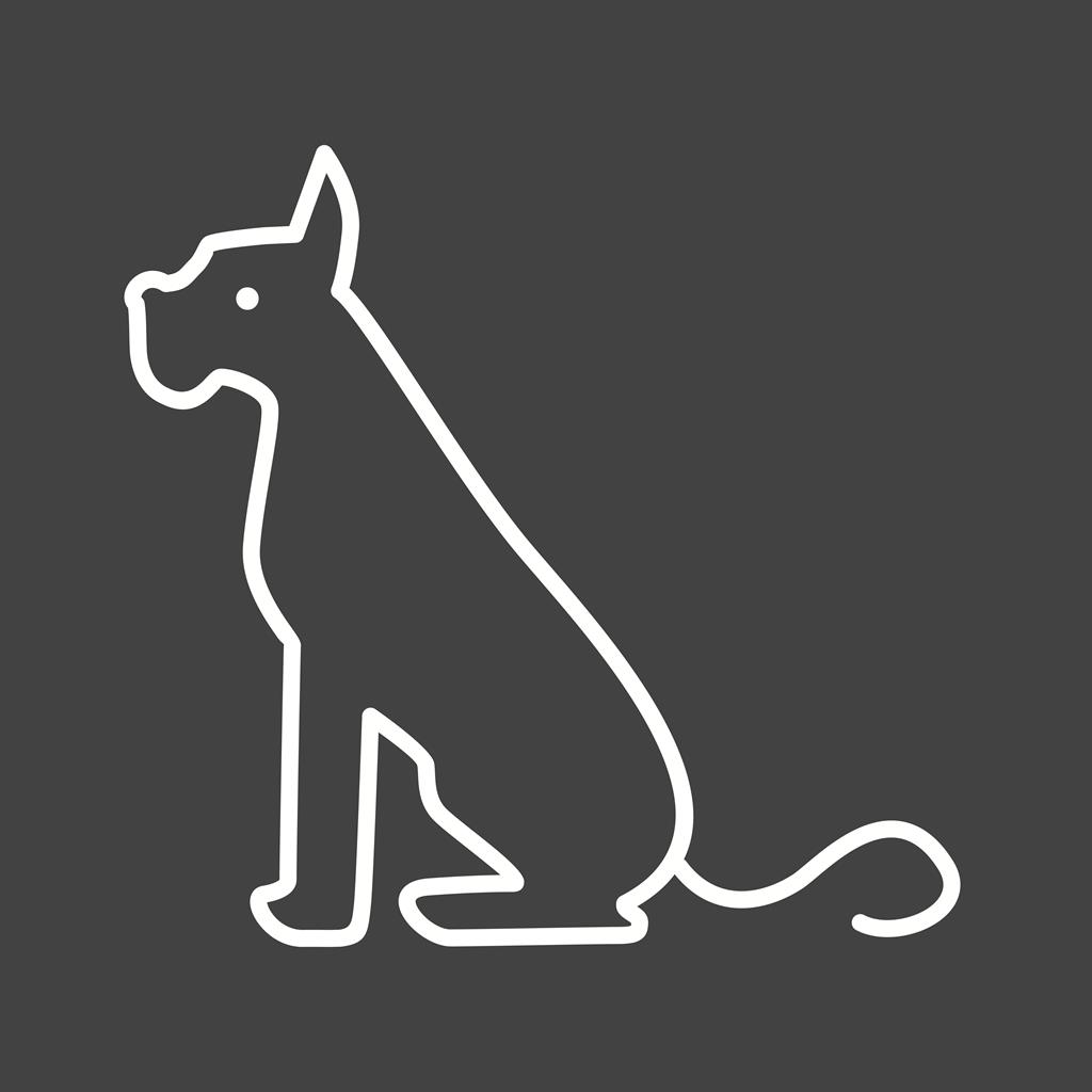 Dog Line Inverted Icon - IconBunny