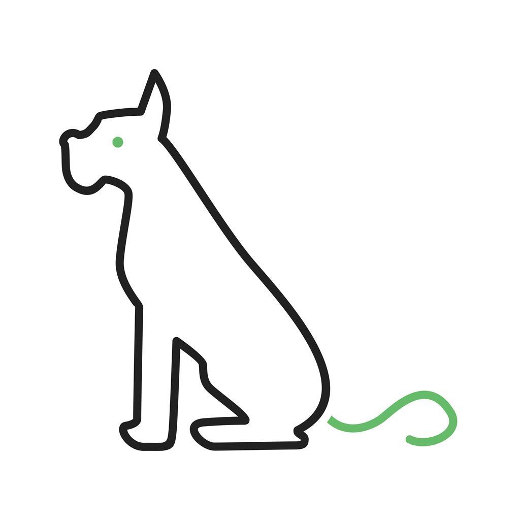 Dog Line Green Black Icon - IconBunny