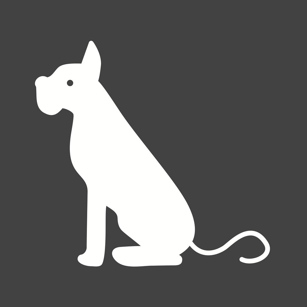 Dog Glyph Inverted Icon - IconBunny