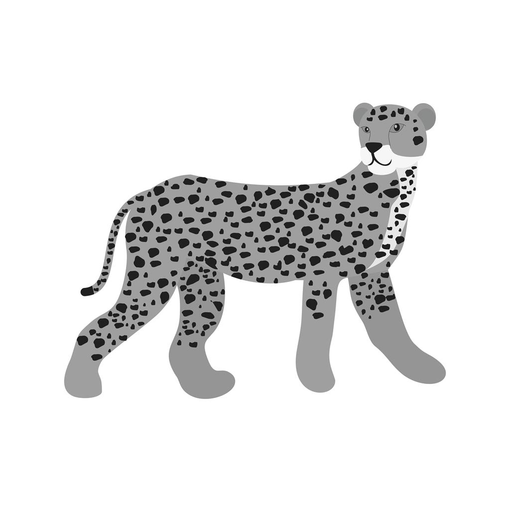 Cheetah Greyscale Icon - IconBunny