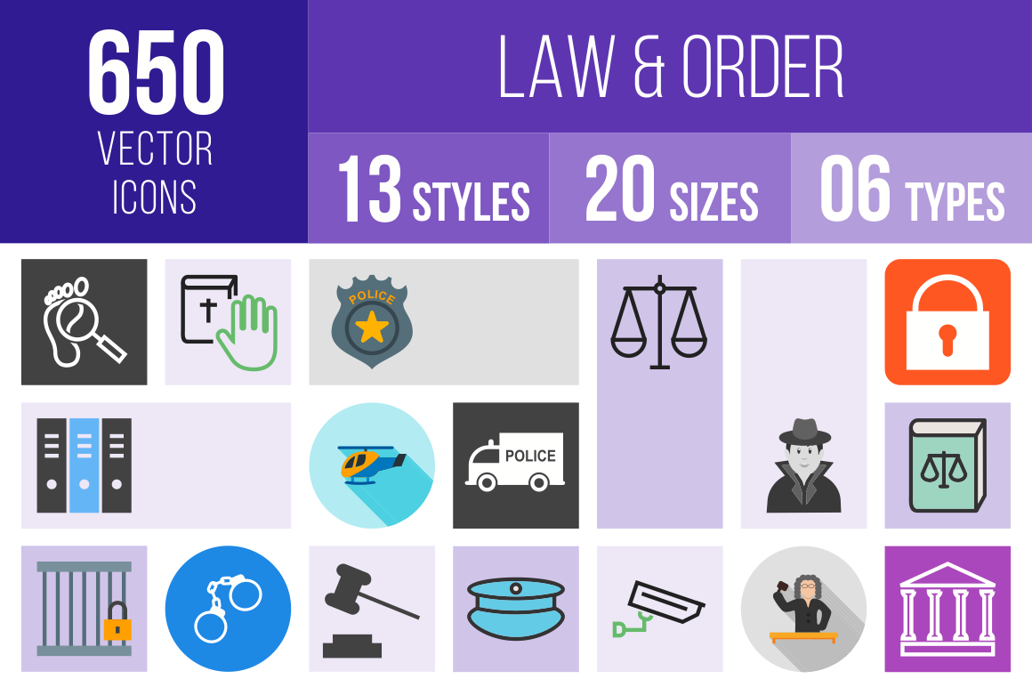 Law & Order Icons Bundle - Overview - IconBunny