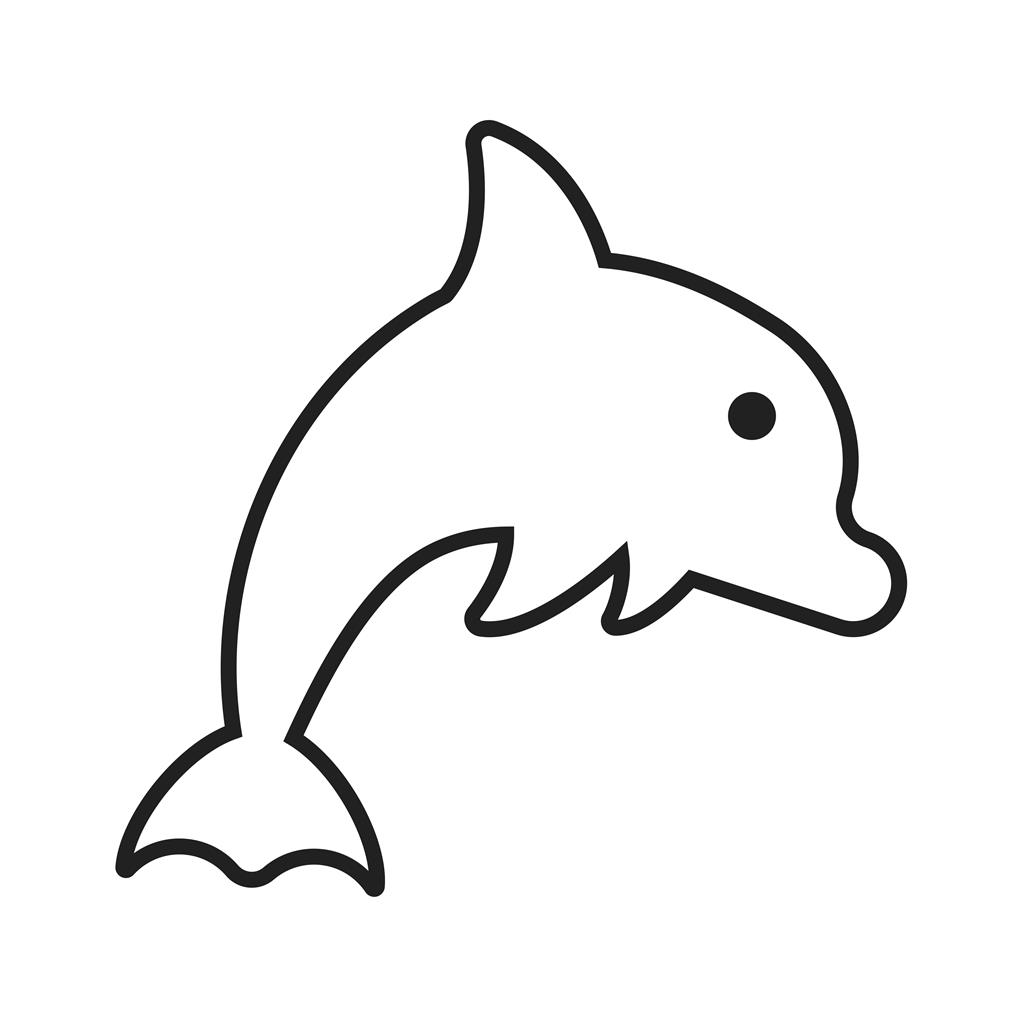 Dolphin Line Icon - IconBunny