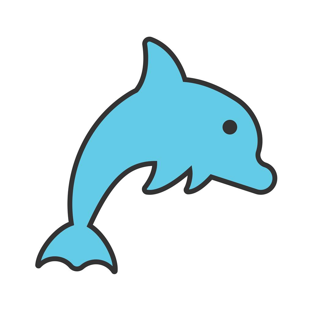 Dolphin Line Filled Icon - IconBunny