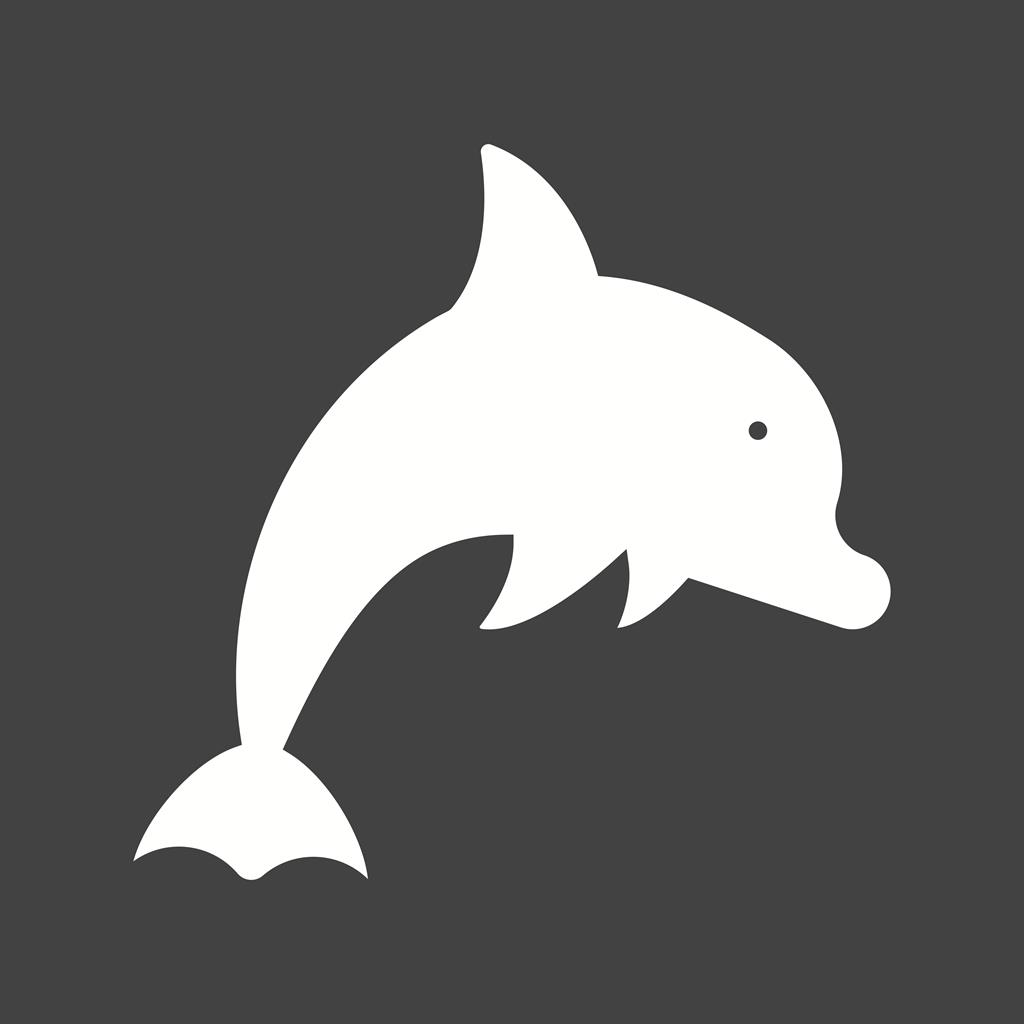 Dolphin Glyph Inverted Icon - IconBunny