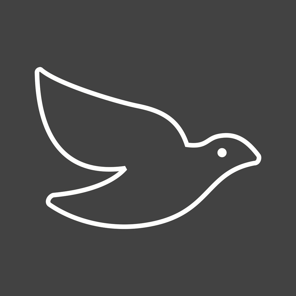 Dove Line Inverted Icon - IconBunny