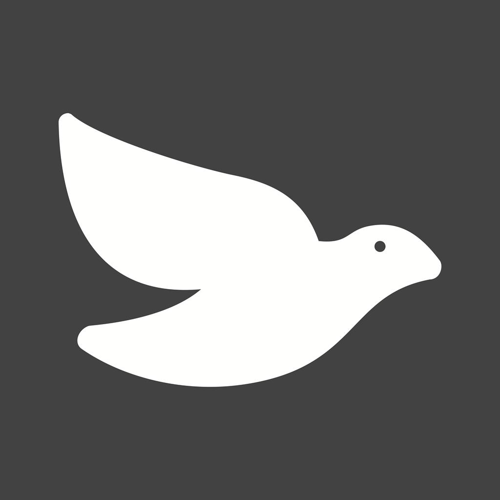 Dove Glyph Inverted Icon - IconBunny