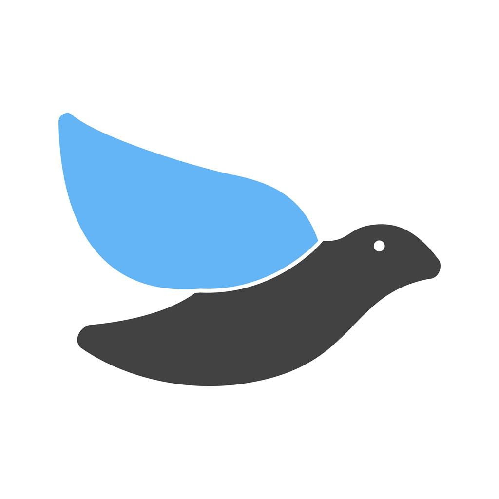 Dove Blue Black Icon - IconBunny