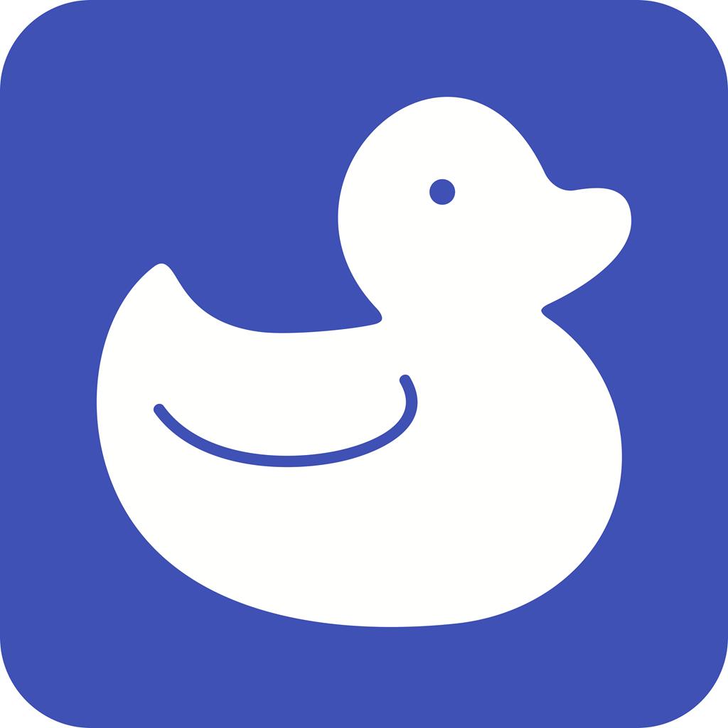 Duck Flat Round Corner Icon - IconBunny
