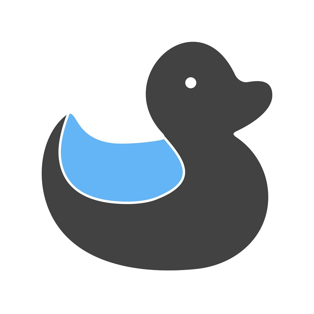 Duck Blue Black Icon - IconBunny