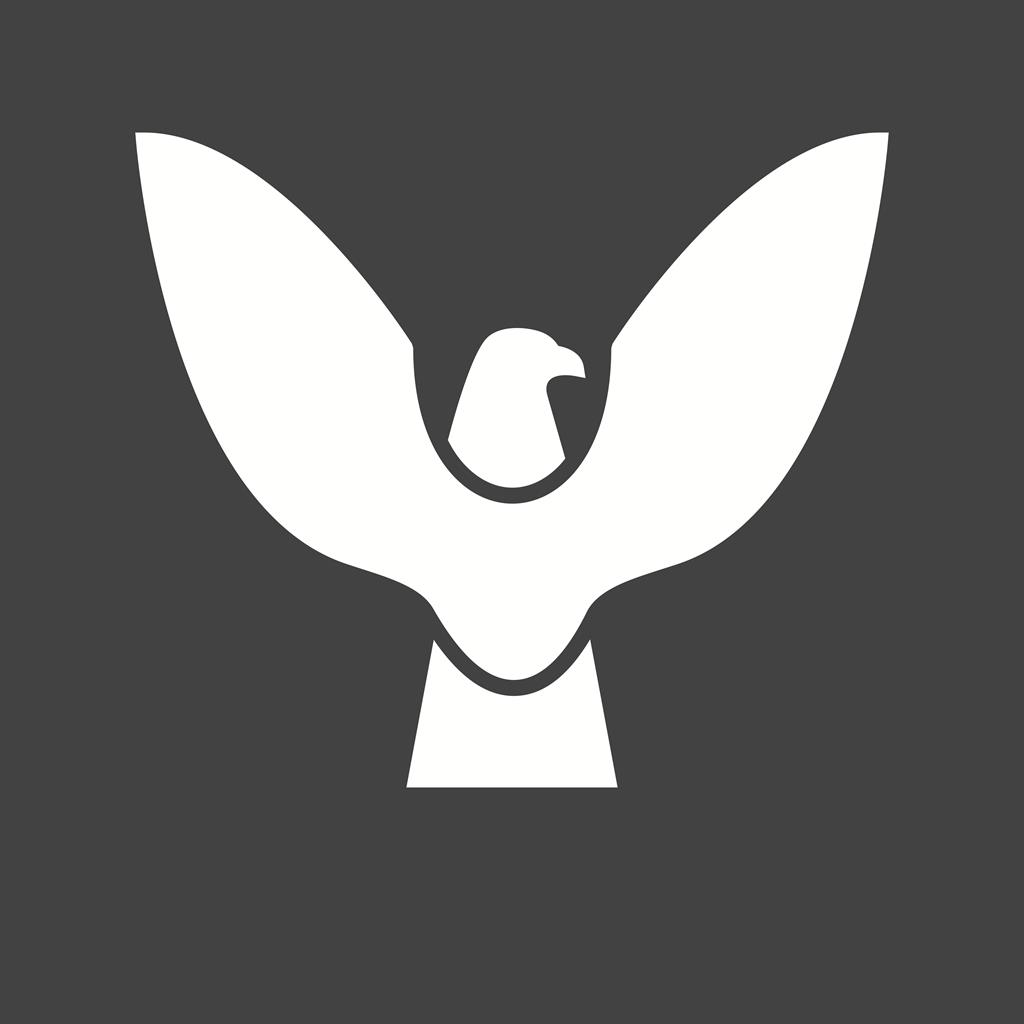 Eagle Glyph Inverted Icon - IconBunny
