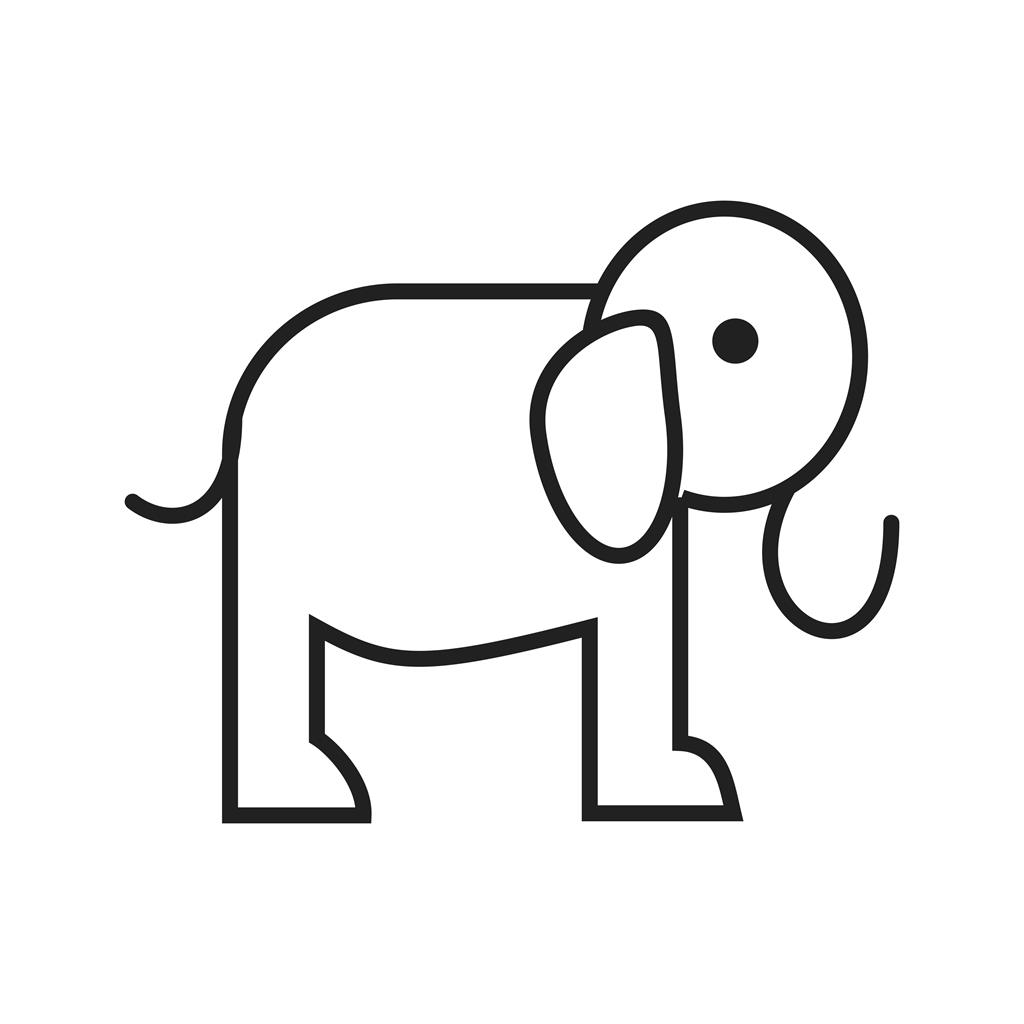 Elephant Line Icon - IconBunny