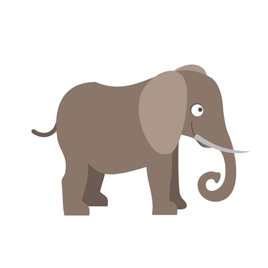 Elephant Flat Multicolor Icon - IconBunny