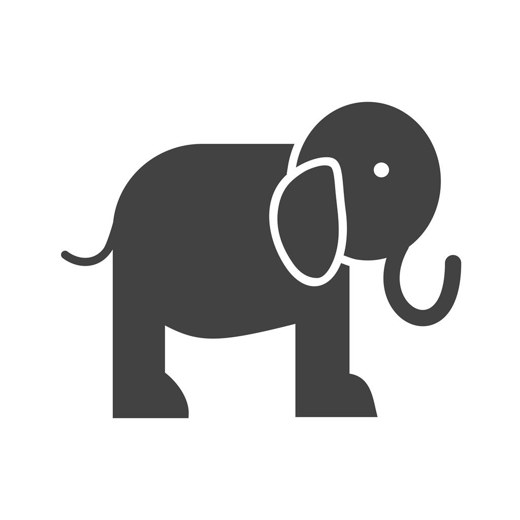 Elephant Glyph Icon - IconBunny