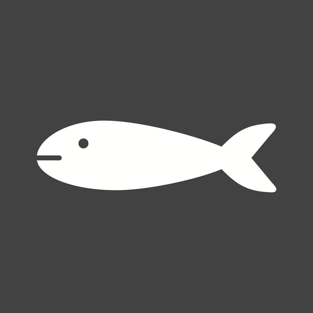 Fish Glyph Inverted Icon - IconBunny