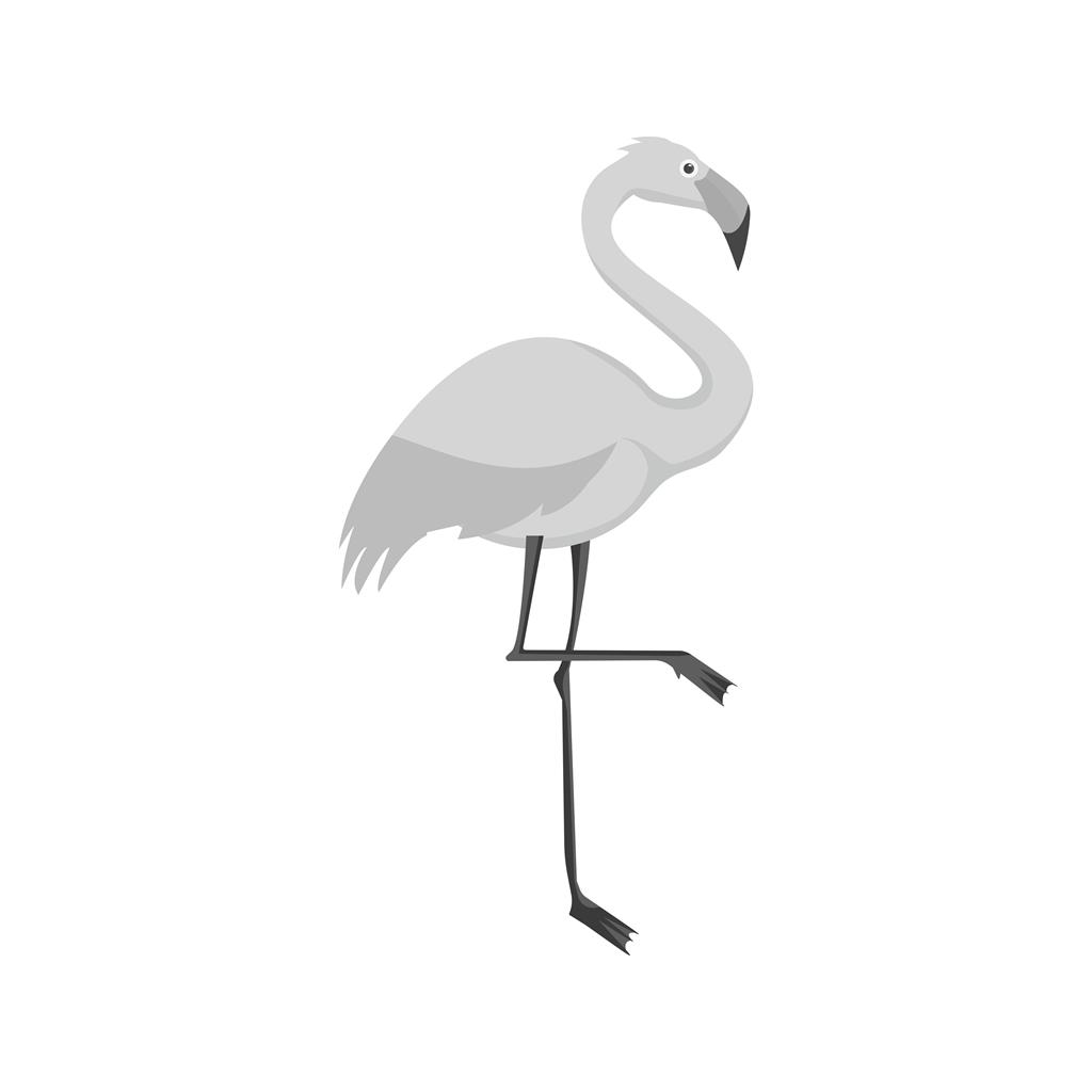Flamingo Greyscale Icon - IconBunny