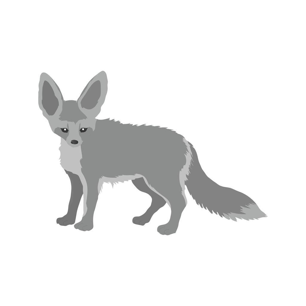 Fox Greyscale Icon - IconBunny