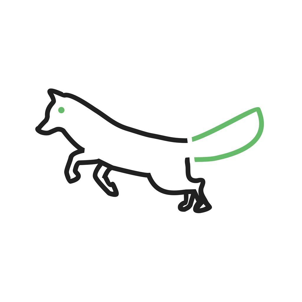 Fox Line Green Black Icon - IconBunny