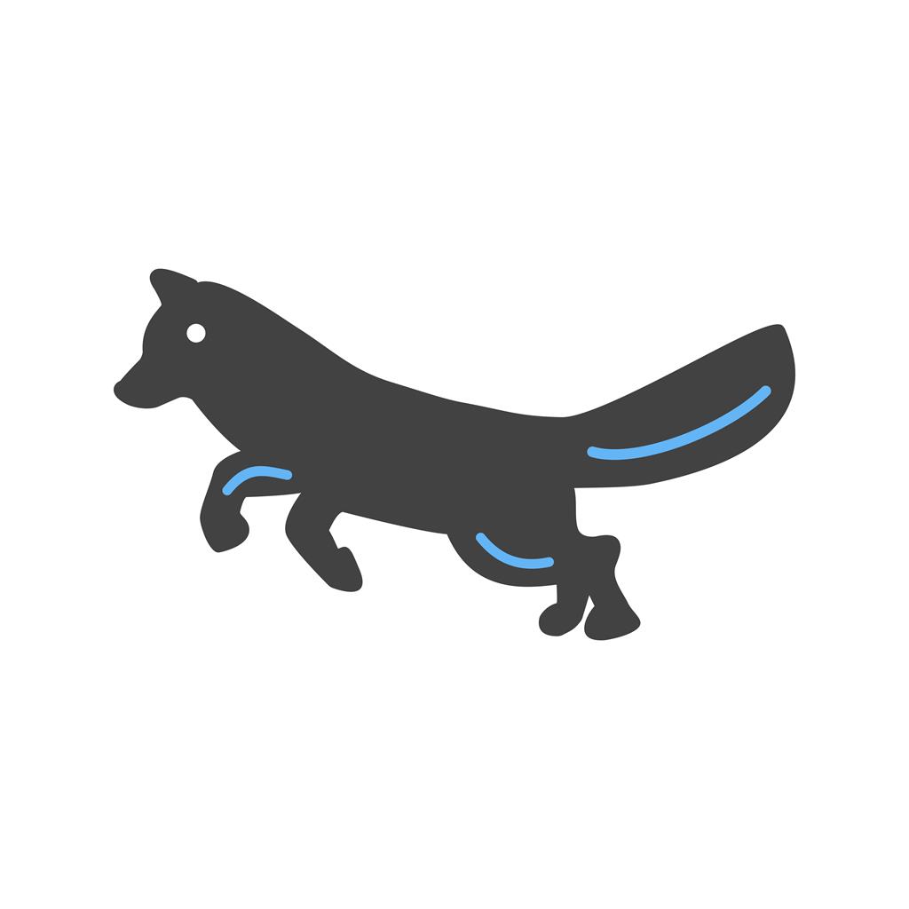 Fox Blue Black Icon - IconBunny