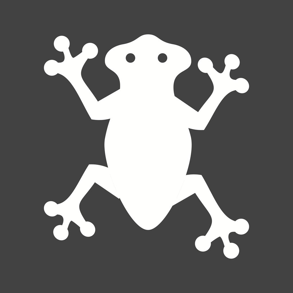 Frog Glyph Inverted Icon - IconBunny
