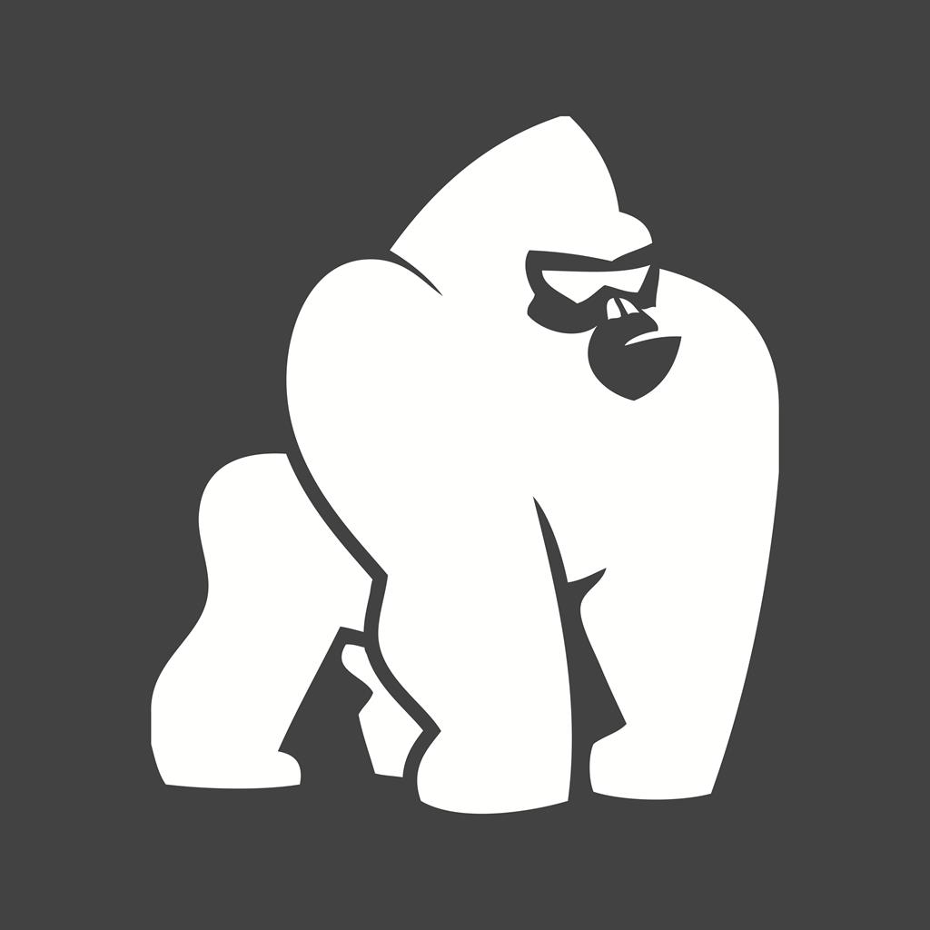 Gorilla Glyph Inverted Icon - IconBunny