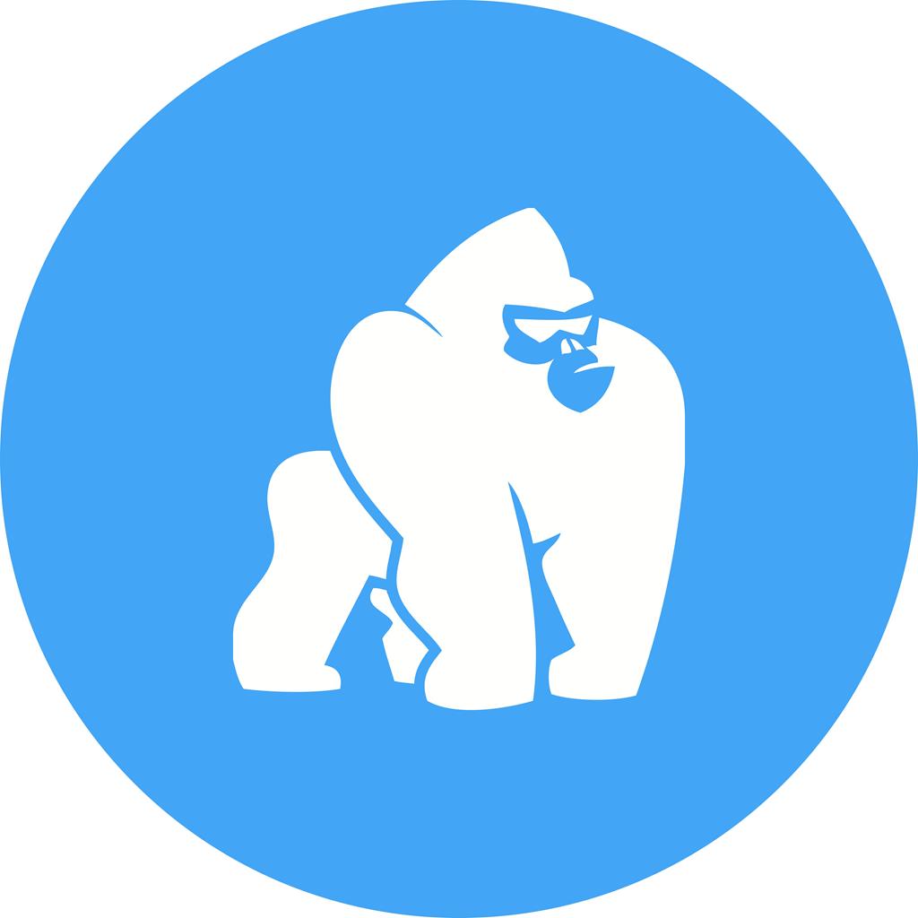 Gorilla Flat Round Icon - IconBunny
