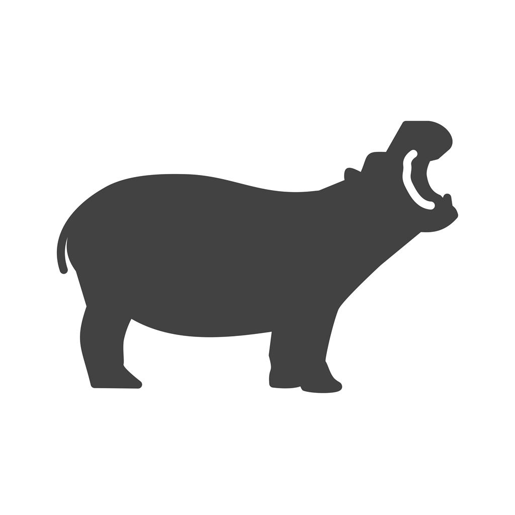 Hippo Glyph Icon - IconBunny