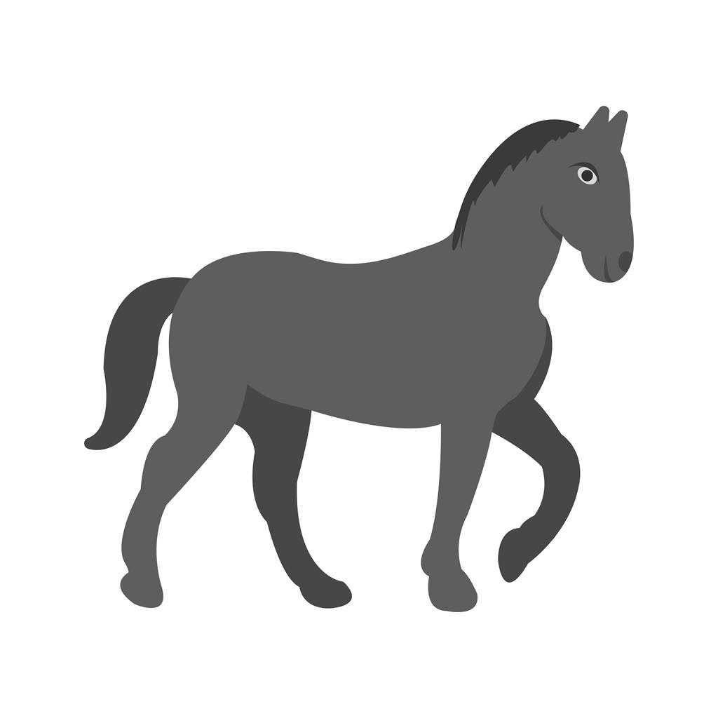 Horse Greyscale Icon - IconBunny