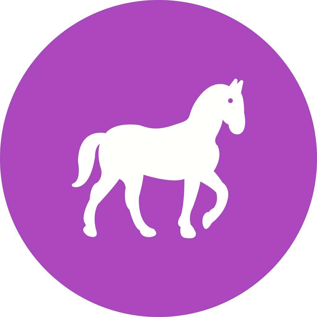 Horse Flat Round Icon - IconBunny