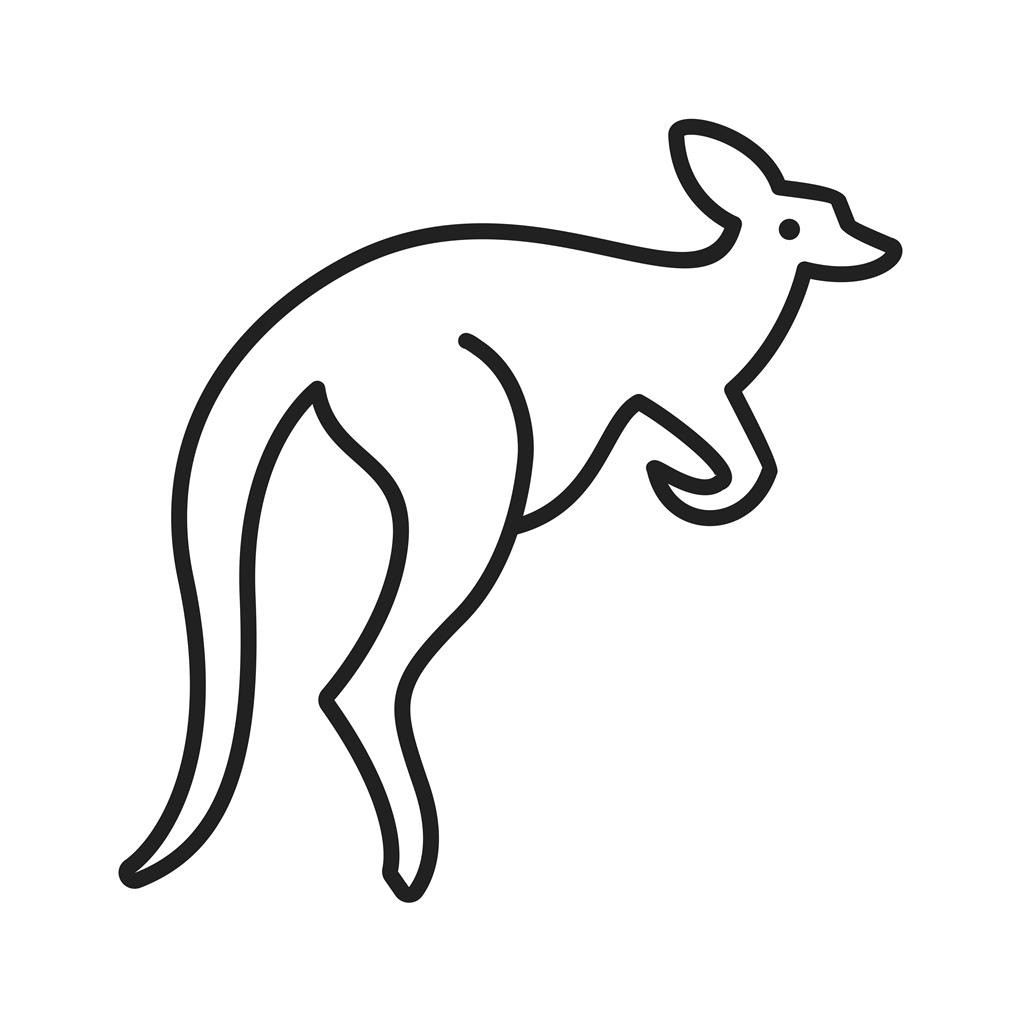 Kangaroo Line Icon - IconBunny