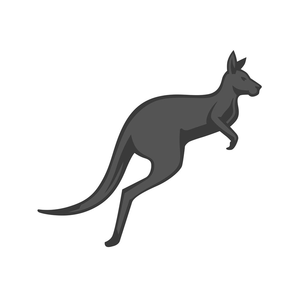 Kangaroo Greyscale Icon - IconBunny