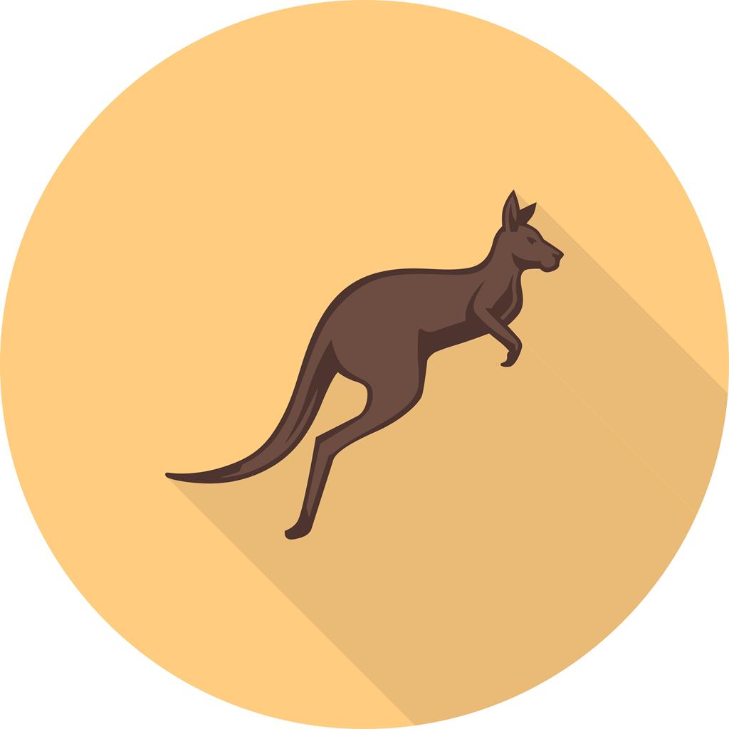 Kangaroo Flat Shadowed Icon - IconBunny