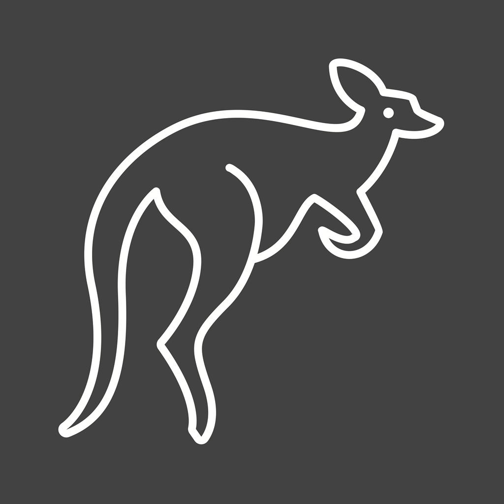 Kangaroo Line Inverted Icon - IconBunny