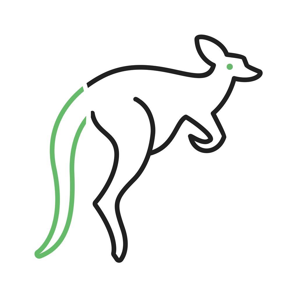 Kangaroo Line Green Black Icon - IconBunny