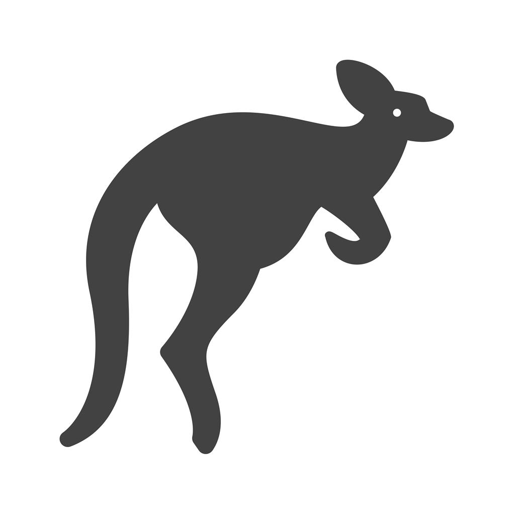 Kangaroo Glyph Icon - IconBunny