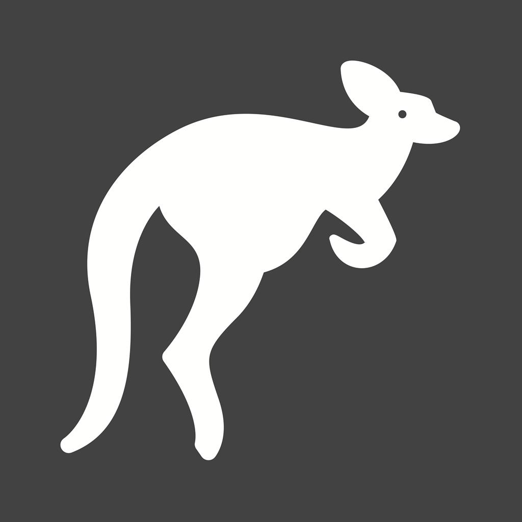 Kangaroo Glyph Inverted Icon - IconBunny