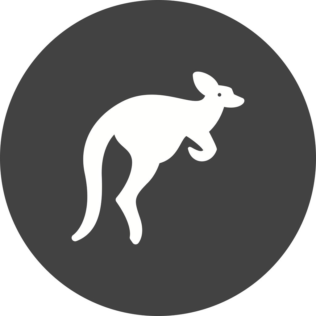 Kangaroo Flat Round Icon - IconBunny