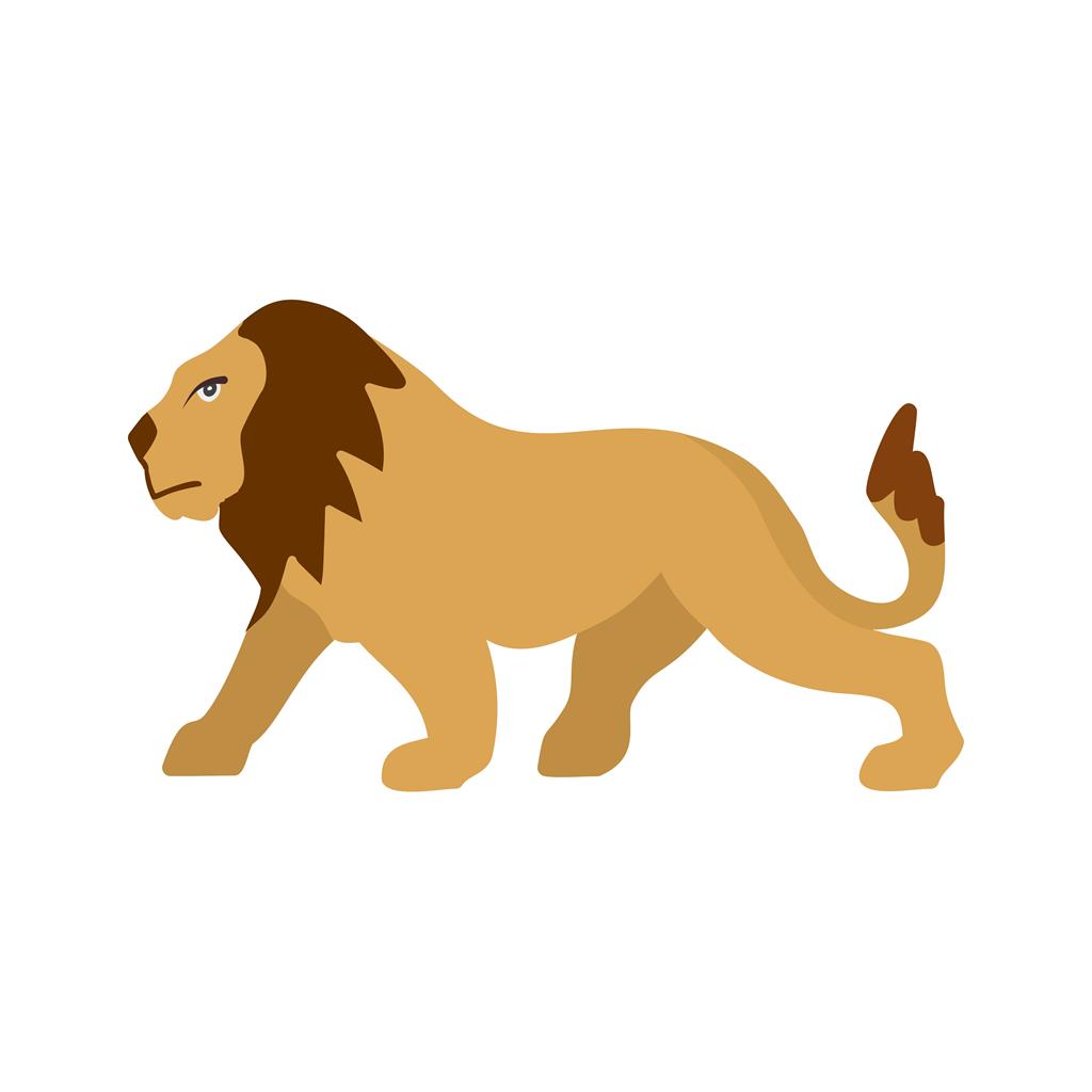 Lion Flat Multicolor Icon - IconBunny