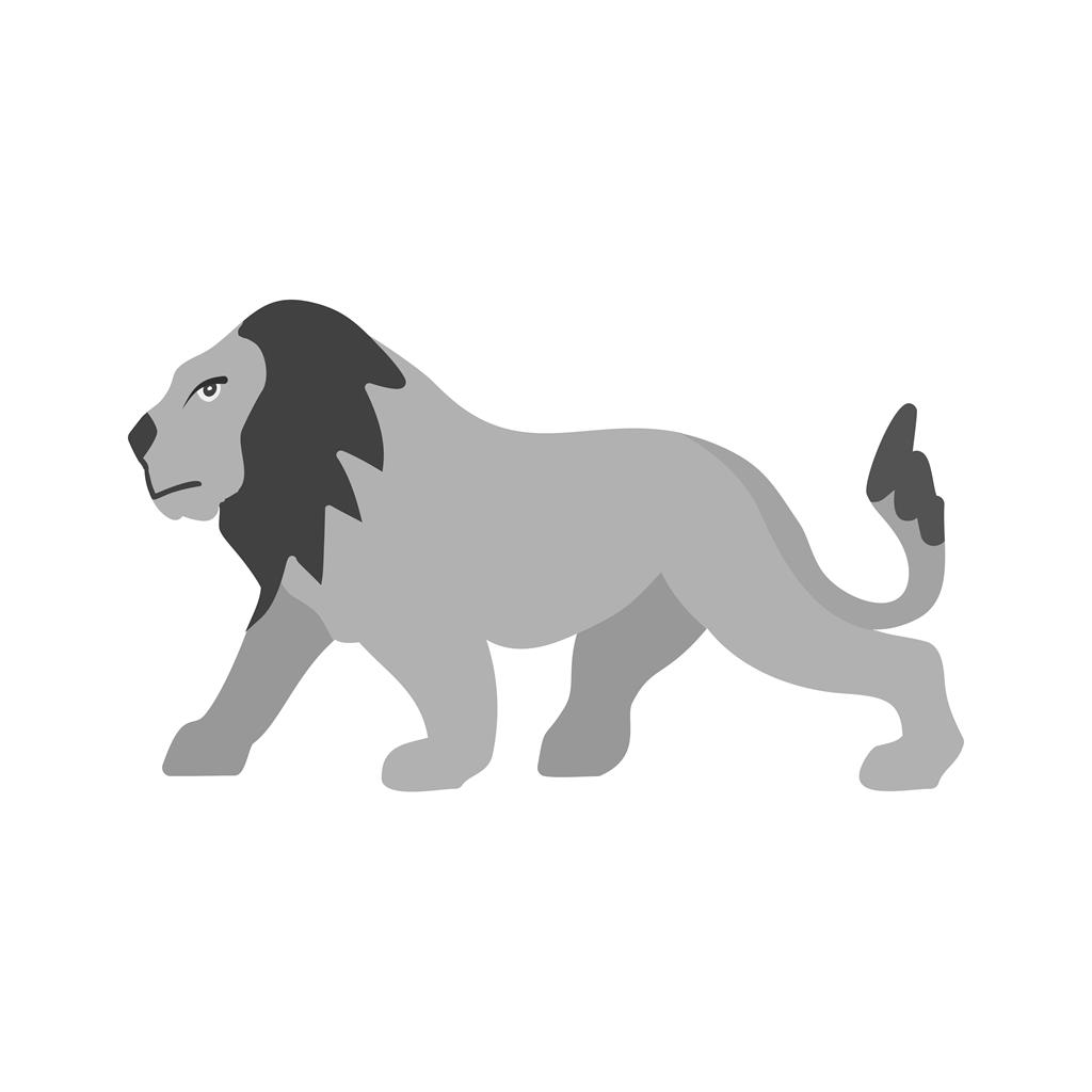 Lion Greyscale Icon - IconBunny