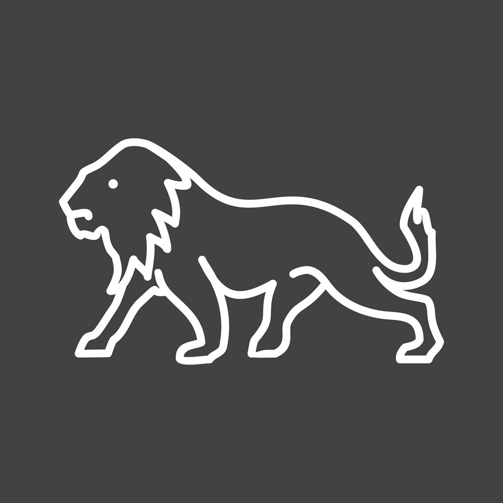 Lion Line Inverted Icon - IconBunny
